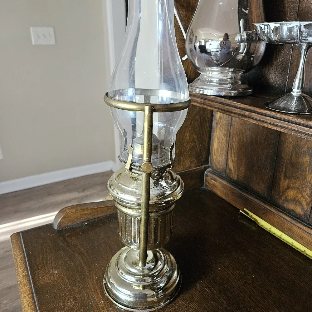Brass Nautical Ship Gimbal Oil Lamp.